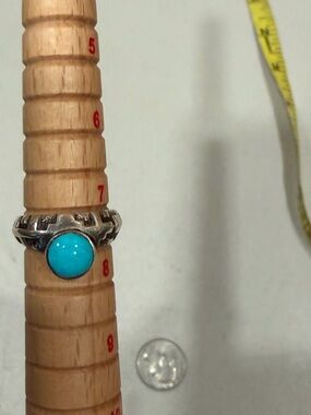 Southwest/Native American turquoise etched band signed